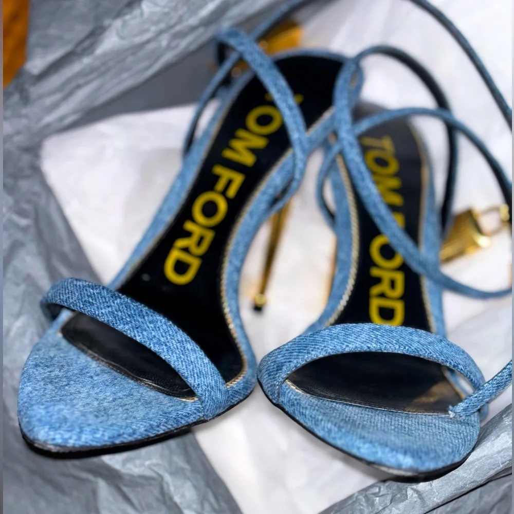 Tom Ford Denim PadLock Heels - Picture 11 of 14